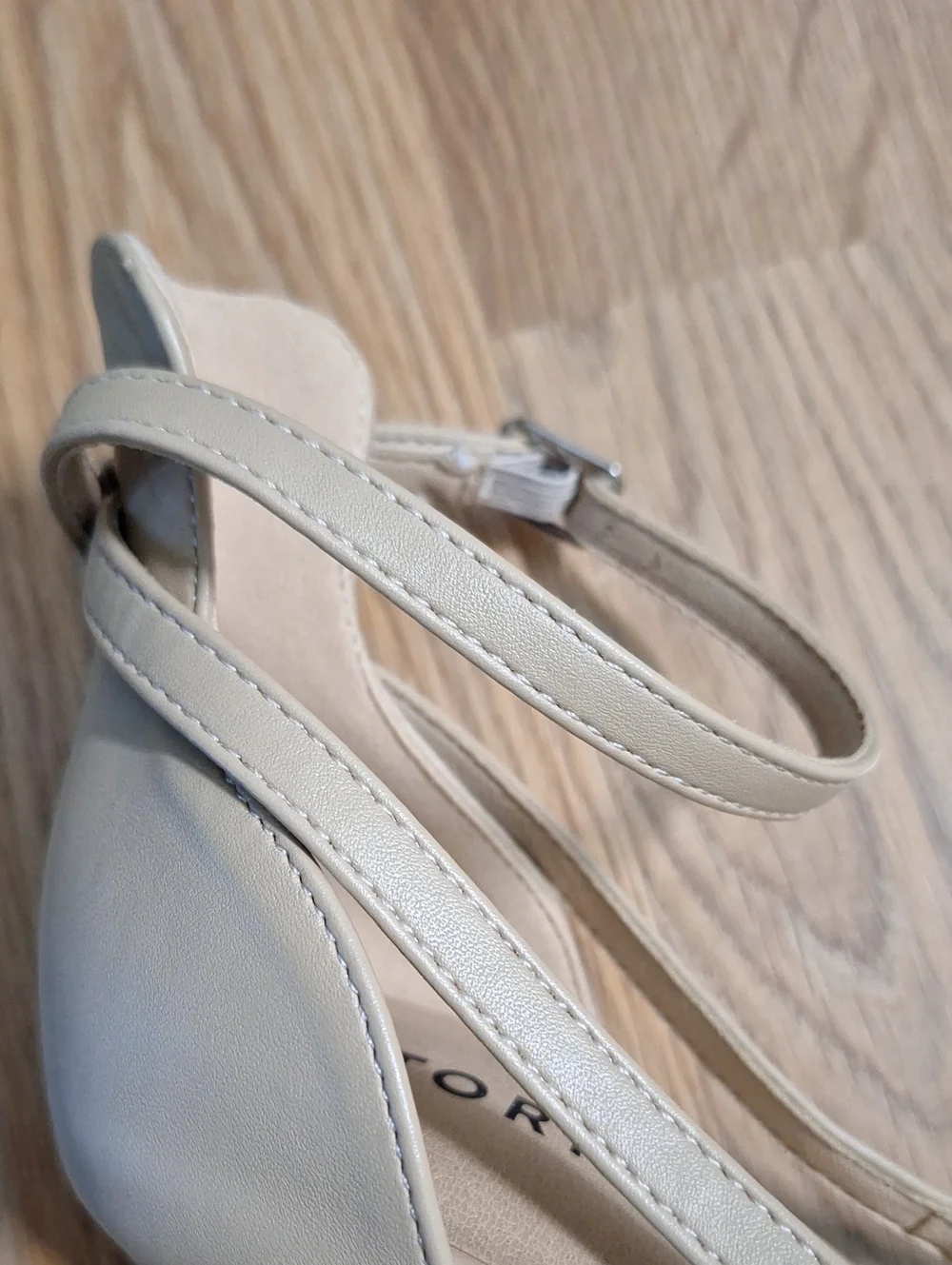 torrid Beige Pointed-Toe Ankle Strap Stiletto Heels